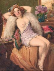 Geigger, R., Mujer Posando, pintura europea