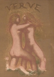 MAILLOL, Aristide. Bañistas, litografía impresa en colores. 34 x 24 cm.