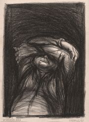 KEARNS, James Joseph. Despairing  Man, litografía firmada. 36 x 25 cm.