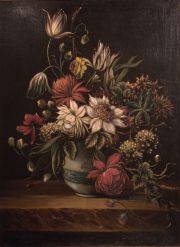 Cuadro, Abonitti, 'Flores con fondo negro'