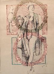 Naum Knop, Figura Femenina, tinta s/ papel 60 x 43