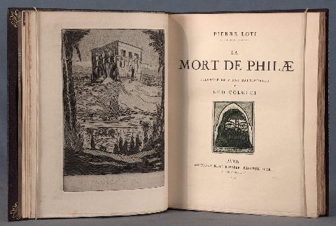 Loti (Pierre). La Mort de Philae, 1924, guarda en seda de Rene Kieffer, grabados al aguafuerte de Geo Colucci
