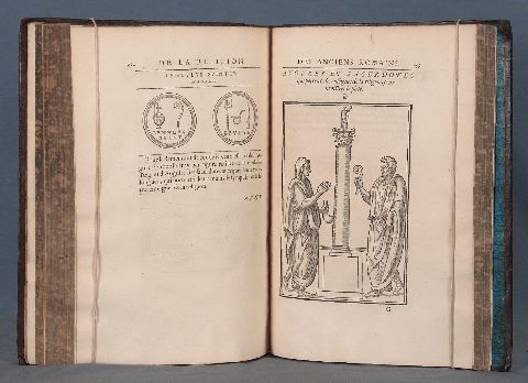 DU CHOUL (Guillaume). Castrametation et Discipline Militaire des Romains, 1557. 2 obras en 1 volumen
