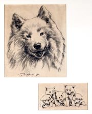 Josse, Perros, 2 dibujos en 1 marco