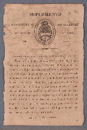 PERIODICO. GAZETA DE BUENOS AYRES. Suplemento a la del Sabado 6 de Abril de 1816