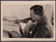 Ernest Hemmingway por Robert Capa, fotografia de impresion posterior