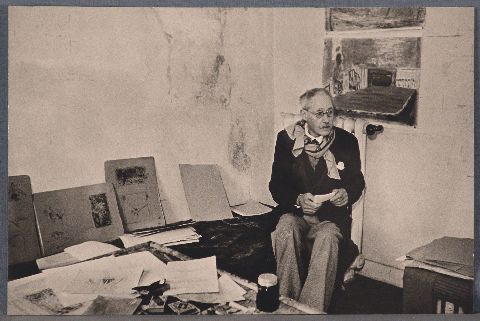 HENRI CARTIER BRESSON, Pierre Bonnard, fotografia, tiraje posterior del negativo original, sello del autor al dorso