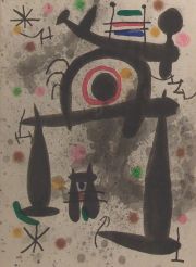 Miró, Joan, Abstracto, litografía de Maeght. Publicada ´pr Derriere Le Miroir. Diciembre 1971