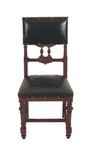 Mesa comedor, una tabla, 16 sillas tapizado cuero negro