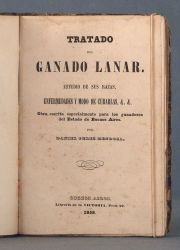 PEREZ MENDOZA, Daniel. TRATADO DEL GANADO LANAR....BS.AS. 1858. 4 LAMINAS LITOGRAFIADAS POR PELVILAIN.