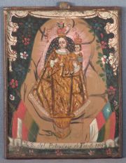 Virgen de Tarata, óleo sobre chapa