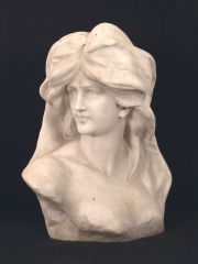 Zol, Cabeza de mujer, escultura de mrmol