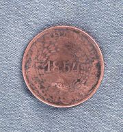 Moneda Prov. de Bs.As 2 reales, cobre.
