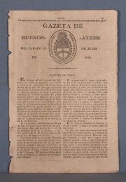 PERIODICO GAZETA DE BUENOS AYRES DE 1816. Imprenta de los niños expósitos, 4 carillas. 1 Pieza.