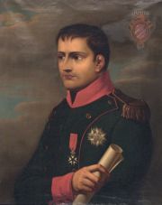 Anónimo. Napoléon I, óleo sobre tela, averías.