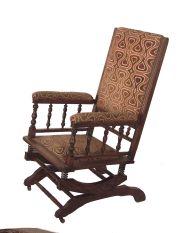 Rocking chair, de madera, tapizado.