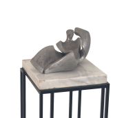BADII, Libero. El Deseo Escultura de aluminio firmada Libero Badii, 1954, base de hierro y mrmol blanco, c/ grabado
