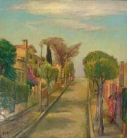 GIGLI, Lorenzo, Calle de San Fernando, leo 1956. Marco con deterioros, 75 x 80 cm