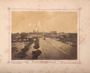 Vista del paso del Molino y Plaza Independencia, dos fotografias albuminadas editadas por Galli y Cia. en 1875 a través