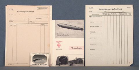 Graf Zeppelin, conjunto de fotos, manual y recibos referentes.