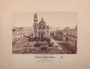 Alfred Briquet, Plaza de Santo Domingo, México. Fotografía circa 1870.