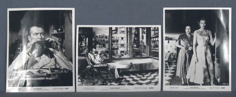 Seis fotografias de la película Rear Window dirigida por A. Hitchcock con James Stewart y Grace Kelly.
