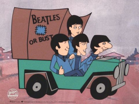 Beatles, Or Bust, celuloide de animación (Animation Cell), Recreación de los Cartoons Series The Beatles del Saturday