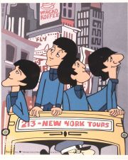 Beatles, New York City, celuloide de animación (Animation Cell), recreación de los Cartoons Series The Beatles