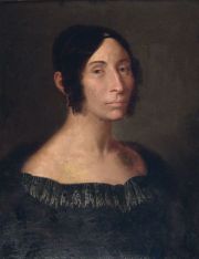 PELLEGRINI, Carlos Enrique. Retrato femenino, leo restaurado (Atribuido) 55 x 43 cm