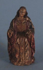 Virgen, talla de madera, averas