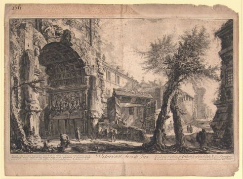 PIRANESI, Grabado Veduta dell Arco di Tito 385 x 620