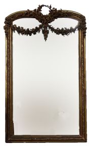 Gran espejo estilo Luis XVI, marco dorado (4)