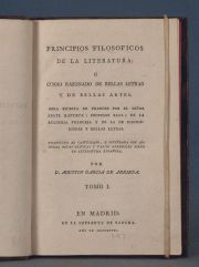 GARCIA DE ARRIETA, A.: PRINCIPIOS FILOSOFICOS DE LA LITERATURA.... Tomos 1 al 9