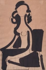 LAGO RIVERA Antonio, Figura femenina sentada, firmada. Ex Colec Hiplito Paz