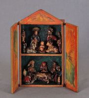 Pesebre, caja policroma con figuras