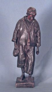 Figura de caballero de pie, escultura