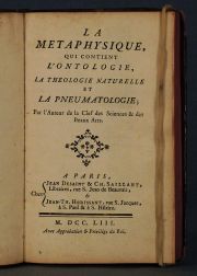 La metaphysique...1753