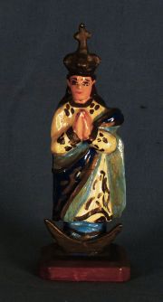 Virgen de Caacupe, talla Arte Popoular Paraguayo. Fda. Paez.