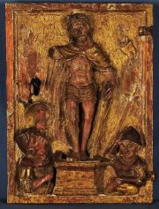 Puerta de Tabernculo, Jess y los soldados, talla de madera (73)