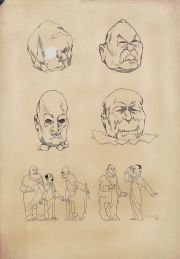 Sirio, caricaturas, tinta 54 x 37