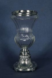 Vasos de cristal y plata francesa