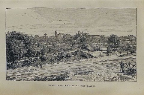 Promenade Recoleta, grabado 1890