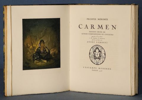 MERIMEE PROSPER 'Carmen' , grabado al aguafuerte Andre Lambert. Paris, 1928. Impreo por Ducros et Colas, Paris,