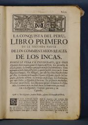 Vega, Ynca Garcilaso de la, Historia Gral. del Peru, Trata del decubrimiento...Incompleto (124)
