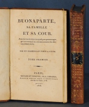 BUONAPARTE, SA FAMILLE ET SA COUR, Anecdotes secrétes .... encuadernación en cuero 2 volúmenes  (89)