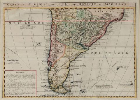 Chatelain, Henri Abraham, Carte du Paraguai du Chili... 1719. Paris Mapa.