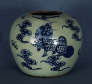 Recipientes para jengibre, porcelana celadn. China, fines siglo XIX.