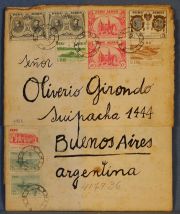 MOLINA. Carta a Oliverio Girondo, texto manuscrito ilustrado con collages.