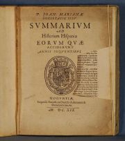 Mariana, Libro Summarium Historia de Espaa Ao 1619. Avs.