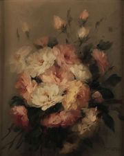 Hahn Vidal, Bouquet flores, óleo